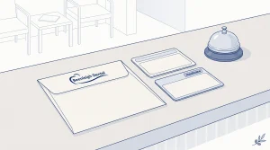 Blank Medicare and concession cards sit on a clinic counter at a public dental reception desk.